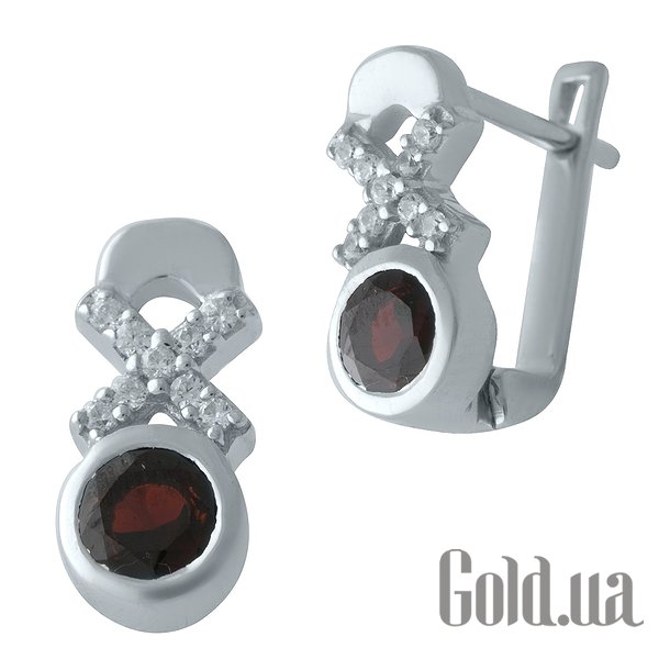 

Серьги Fresh Jewelry, Серебряные серьги с гранатами и куб. циркониями