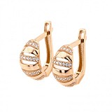 Золотые серьги с куб. циркониями, 1725825