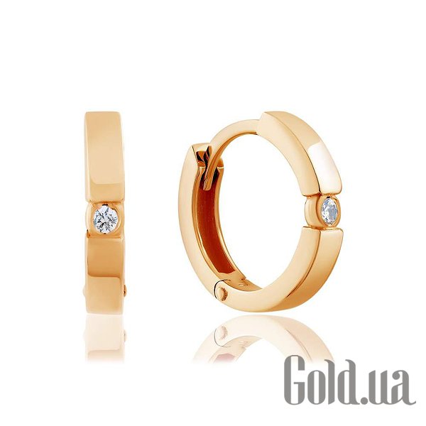 

Серьги-кольца Украина, Золотые серьги с Swarovski Zirconia