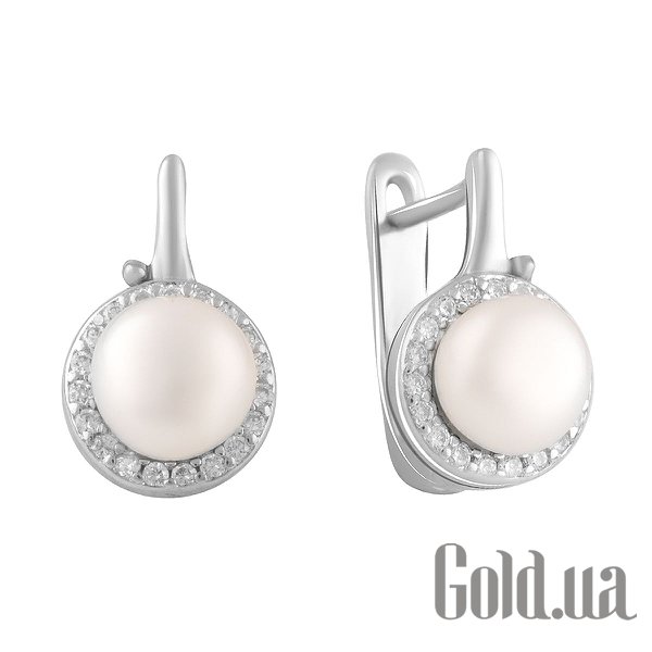 

Серьги Fresh Jewelry, Серебряные серьги с куб. циркониями и культив. жемчугом