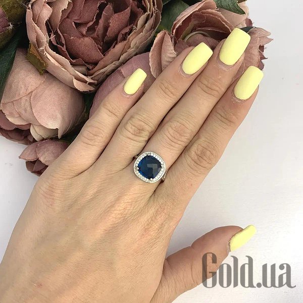 Каблучка Fresh Jewelry Жіноча срібна каблучка з куб. цирконіями та топазом, 18