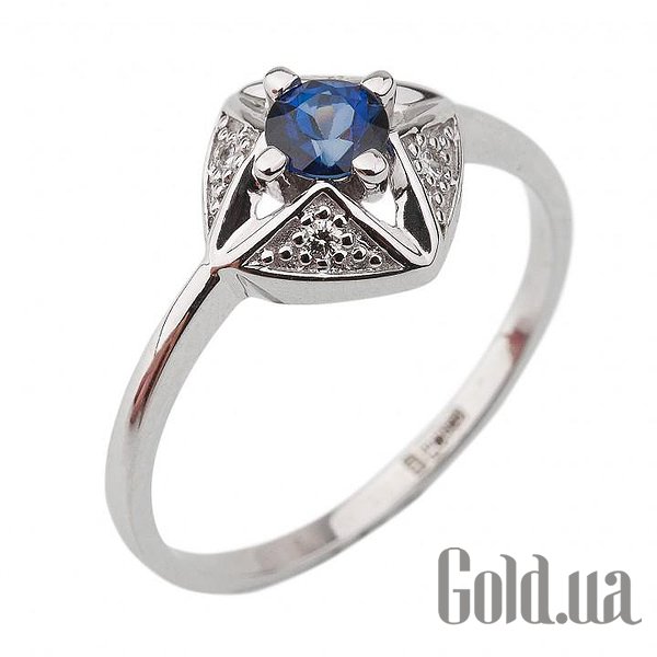 

Кольцо Украина, Женское золотое кольцо с бриллиантами и сапфиром, 18