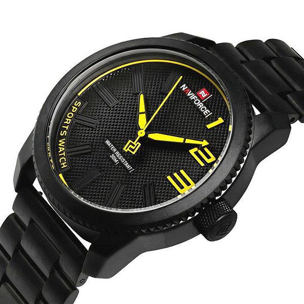 Naviforce Мужские часы Kvantum Black Steel 3794