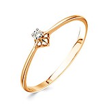 Золотое кольцо с бриллиантом, 1512834