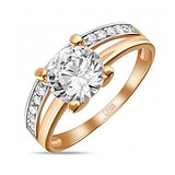 Золота обручка з куб. цирконіями і кристалом Swarovski, 1528450