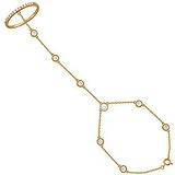 Жіночий золотий браслет з каблучкам з куб. цирконіями, 1553538