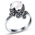 Silver Wings Женское серебряное кольцо с пресн. жемчугом и марказитами - фото 1