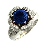 Женское золотое кольцо с сапфиром и бриллиантами, 1619330