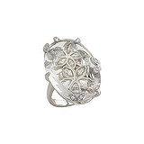 Женское серебряное кольцо с кристаллом Swarovski и куб. циркониями, 1627010