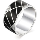 Женское серебряное кольцо с куб. циркониями и эмалью, 1646722