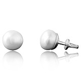Срібні сережки з культів. перлами, 1646978