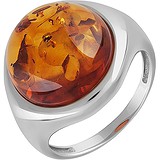 Женское серебряное кольцо с янтарем, 1655426