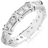 Женское серебряное кольцо с куб. циркониями, 1665922