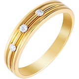 Золотое обручальное кольцо с бриллиантами, 1676674