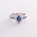 Женское золотое кольцо с бриллиантами и сапфирами, 1713026