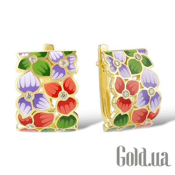 

Серьги Lurie Jewelry, Серебряные серьги с куб.циркониями и эмалью