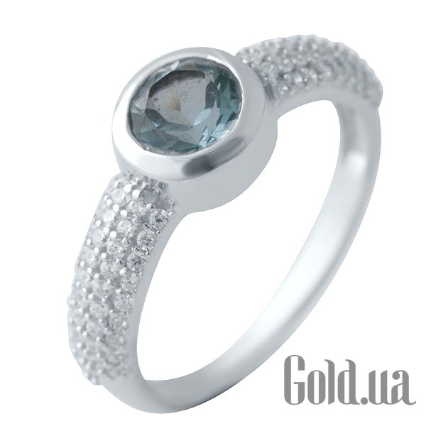 

Женские кольца Fresh Jewelry, Женское серебряное кольцо с топазом и куб. циркониями, 17