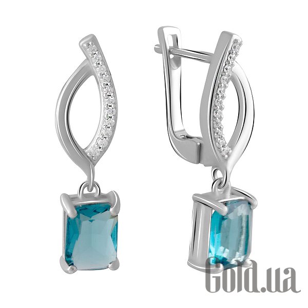 

Серьги с подвесками Fresh Jewelry, Серебряные серьги с куб. циркониями и топазами