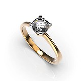 Золотое кольцо с бриллиантом, 1768322