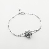 Женский серебряный браслет с куб. циркониями и эмалью, 1796738