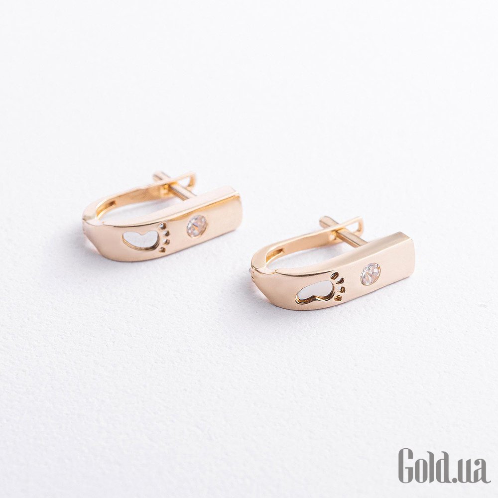 Золотые серьги с куб. циркониями onxс08648 – изображение 2