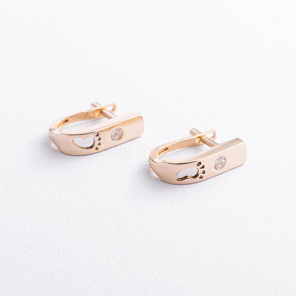 Золотые серьги с куб. циркониями onxс08648 – изображение 2