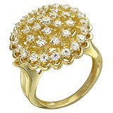 Женское золотое кольцо с куб. циркониями, 1604483