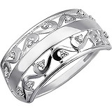 Женское серебряное кольцо с куб. циркониями, 1613955