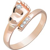 Женское золотое кольцо с куб. циркониями, 1655427