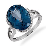Женское золотое кольцо с бриллиантами и топазом, 1667715