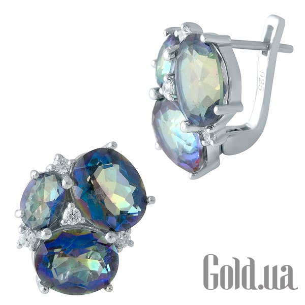 

Серьги Fresh Jewelry, Серебряные серьги с топазами и куб. циркониями