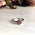 Женское серебряное кольцо с рубинами и куб. циркониями - фото 2