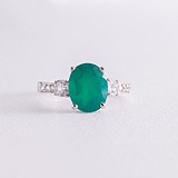 Женское серебряное кольцо с куб. циркониями и агатом, 1796483