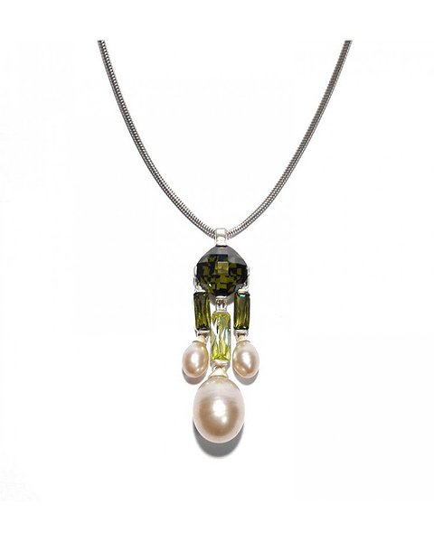 Thomas Sabo Серебряный кулон с цепочкой с куб. циркониями и культив. жемчугом KE714-1-446