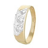 Женское серебряное кольцо с куб. циркониями в позолоте, 273283