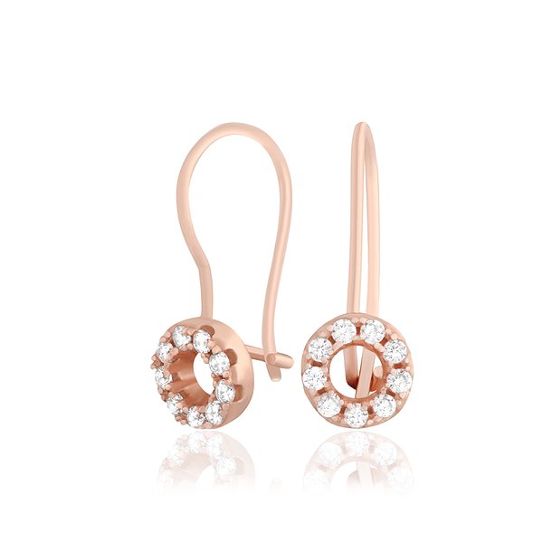 Серебряные серьги с куб. циркониями в позолоте