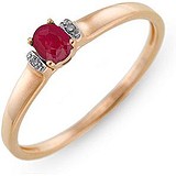 Женское золотое кольцо с бриллиантами и рубином, 1554564