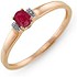 Женское золотое кольцо с бриллиантами и рубином - фото 1