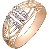 Женское золотое кольцо с куб. циркониями, 1613700