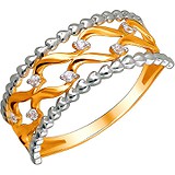 Золотое кольцо с куб. циркониями, 1614724