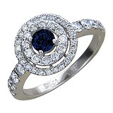 Женское золотое кольцо с бриллиантами и сапфиром, 1625220