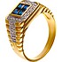 Мужское золотое кольцо с бриллиантами и сапфирами - фото 1