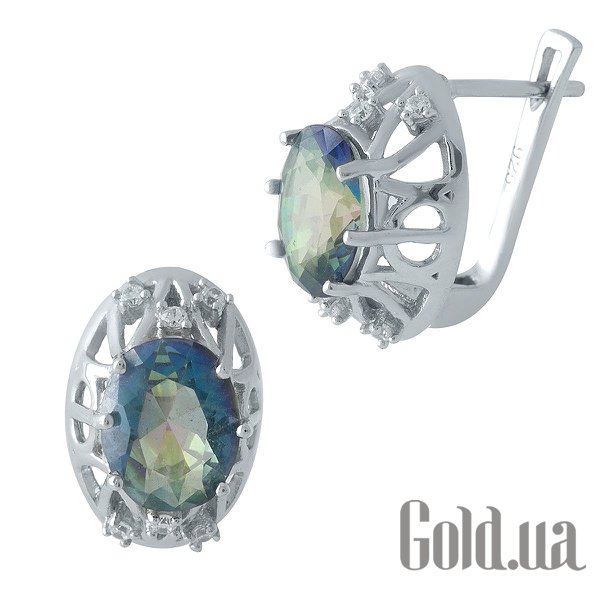 

Серьги Fresh Jewelry, Серебряные серьги с топазами и куб. циркониями