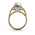Женское золотое кольцо с культив. жемчугом и бриллиантами - фото 2
