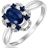 Женское золотое кольцо с бриллиантами и сапфирами, 1700996