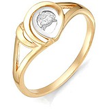 Золотое кольцо с бриллиантом, 1710980