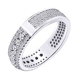 Серебряное обручальное кольцо с куб. циркониями, 1712004