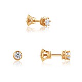 Золоті сережки з Swarovski Zirconia, 1746308