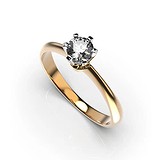 Золотое кольцо с бриллиантом, 1768324