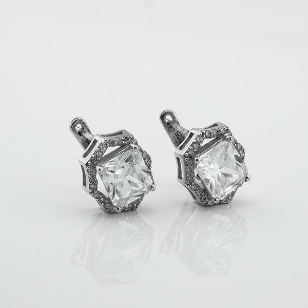 Серебряные серьги с куб. циркониями DIA3202987